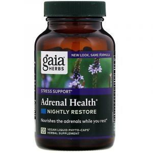 Поддержка надпочечников, ночное восстановление, Adrenal Health, Gaia Herbs, 120 капсул