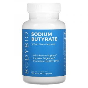 Бутират натрия, Sodium Butyrate, BodyBio, 100 капсул

