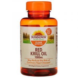 Масло криля красного,  Krill Oi, Sundown Naturals, 1000 мг, 60 гелевых капсул