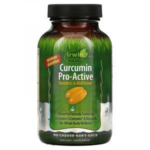 Куркумин комплекс, Curcumin Pro-Active, Irwin Naturals, куркума + биоперин, 90 гелевых капсул
