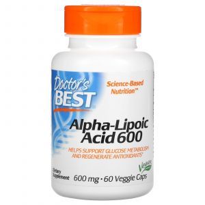Альфа-липоевая кислота, Alpha-Lipoic Acid, Doctor's Best, 600 мг, 60 кап. (Default)