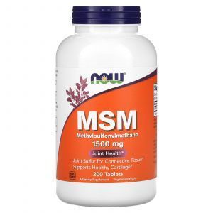 Метилсульфонилметан, MSM, Now Foods, 1500 мг, 200 таблеток