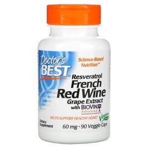 Экстракт французского красного вина, Red Wine Extract, Doctor's Best, 60 мг, 90 капсул