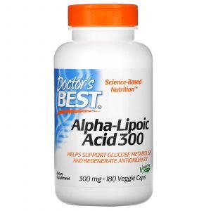 Альфа-липоевая кислота, Alpha-Lipoic Acid, Doctor's Best, 300 мг, 180 кап.