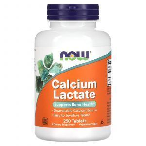  Кальций лактат, Calcium Lactate, Now Foods, 250 таблеток