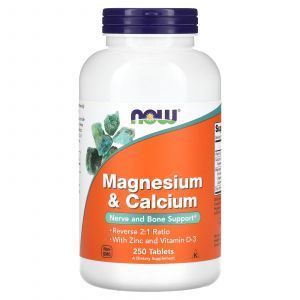 Магний и кальций, Magnesium & Calcium, Now Foods, 250 таблеток
