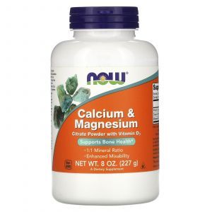 Кальций и магний, Calcium & Magnesium, Now Foods, 227 г
