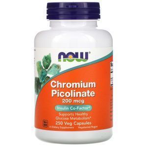 Хром пиколинат, Chromium Picolinate, Now Foods, 200 мкг, 250 ка