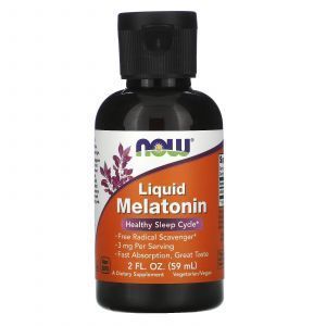 Мелатонин, Melatonin, Now Foods, жидкий, 60 мл
