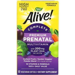 Пренатальные мультивитамины, Prenatal Multi-Vitamin, Nature's Way, 60 вегетарианских гелевых капсул