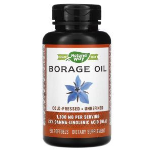 Масло огуречника (Borage), Nature's Way, 1300 мг, 60 капсул