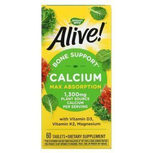 Кальций, формула для костей, Calcium, Bone Formula, Nature's Way, Alive!, 1000 мг, 60 таблеток