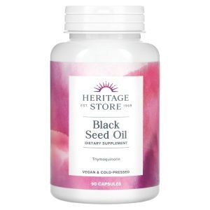 Масло черного тмина, Black Sead Oil, Heritage Store, 650 мг, 90 капсул