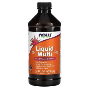 Мультивитамины, Liquid Multi, Now Foods, жидкие, лесные ягоды, 473 мл
