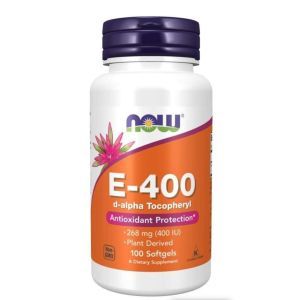 Витамин Е, E-400, Now Foods, 268 мг (400 МЕ), 100 гелевых капсул
