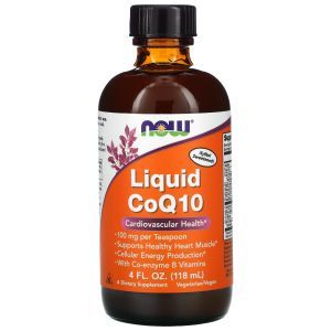 Коэнзим Q10, Liquid CoQ10, Now Foods, жидкий, 100 мг, 118 мл