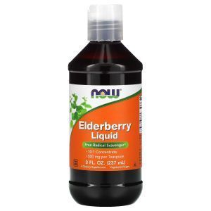 Черная бузина, Elderberry, Now Foods, жидкая, 500 мг, 237 мл