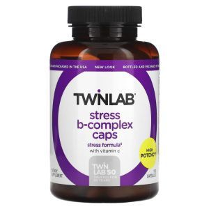 Витамины группы В (комплекс), Stress B-Complex, Twinlab, 100 капсул