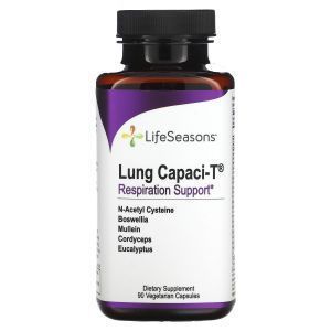 Поддержка дыхательной системы, Lung Capaci-T, LifeSeasons, 90 вегетарианских капсул