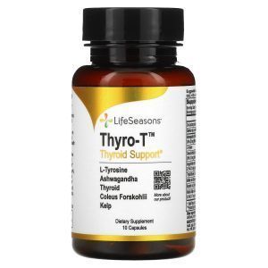 Поддержка щитовидной железы, Thyro-T, LifeSeasons, 10 вегетарианских капсул