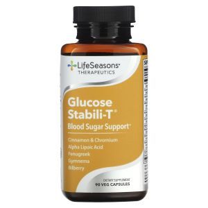 Контроль уровня сахара в крови, Glucose Stabili-T, LifeSeasons, 90 вегетарианских капсул