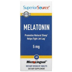 Мелатонин, Melatonin, Superior Source, 5 мг, 60 таблеток