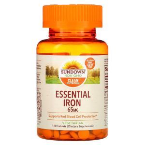 Железо, Iron, Sundown Naturals, 65 мг, 120 таблеток 