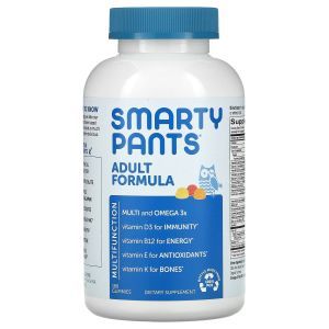 Мультивитамины + Омега-3, Adult Formula, SmartyPants, для взрослых, лимон, клубника, банан и апельсин, 180 жевательных конфет