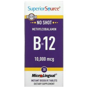 Метилкобаламин В-12, Methylcobalamin B-12, Superior Source, 10000 мкг, 30 быстрорастворимых таблеток