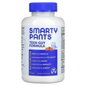 Мультивитамины + Омега-3, для мальчиков-подростков, Teen Guy! Complete, SmartyPants, фруктово-ягодный вкус, 120 жевательных конфеты