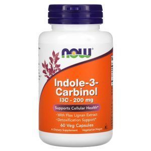 Індол 3 карбінол, Indole-3-Carbinol, Now Foods, 200 мг, 60 вегетаріанських капсул