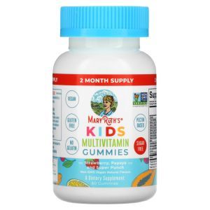 Мультивитаминны для детей, Kids Multivitamin Gummies, MaryRuth Organics, клубника, папайя и суперпунш, 60 жевательных конфет
