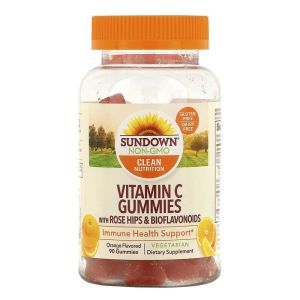 Витамин С, Vitamin C Gummies, Sundown Naturals, вкус апельсина, 90 жевательных конфет 