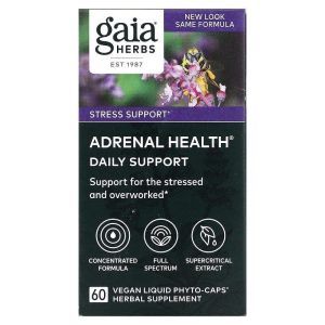 Поддержка надпочечников, Adrenal Health, Gaia Herbs, 60 капсул
