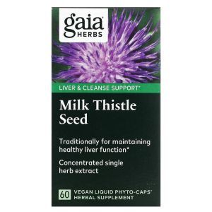 Экстракт расторопши (Milk Thistle), Gaia Herbs, 60 капсул