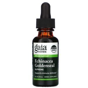 Эхинацея+Гидрастис без спирта (Echinacea Goldenseal Supreme), Gaia Herbs, 30 мл.