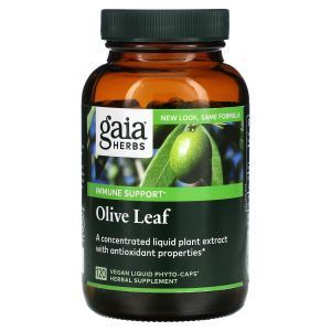 Экстракт листьев оливы, Olive Leaf, Gaia Herbs, 120 капсул
