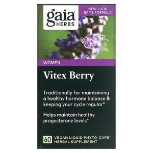 Витекс, Авраамово дерево, Vitex Berry, Gaia Herbs, 60 капсул