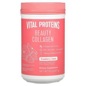Коллаген косметический, Beauty Collagen, Vital Proteins, вкус клубники и лимона, порошок, 271 г