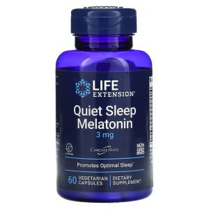 Мелатонін, для спокійного сну, Quiet Sleep Melatonin, Life Extension, 3 мг, 60 вегетаріанських капсул