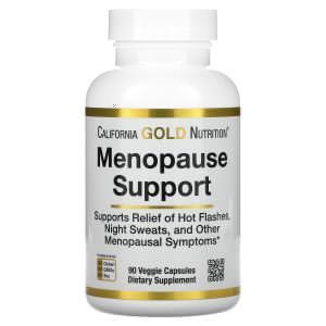 Поддержка при менопаузе, Menopause Support, California Gold Nutrition, 90 вегетарианских капсул
