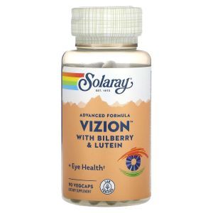 Формула для глаз с черникой и лютеином, Advanced Formula Vizion, Solaray, 90 вегетарианских капсул