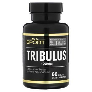 Трибулус, Tribulus, California Gold Nutrition, стандартизованный экстракт, 45% сапонинов, 1000 мг, 60 таблеток. (Default)