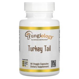 Траметес разноцветный, Turkey Tail, California Gold Nutrition, Fungiology, органик, 90 капсул