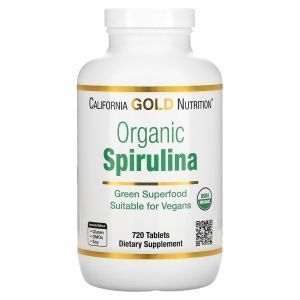 Спирулина,  Spirulina, California Gold Nutrition, органик, 500 мг, 720 таблеток