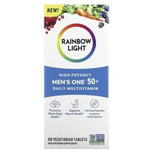 Мультивитамины для мужчин 50+, Men's One 50+ , Rainbow Light, ежедневные, высокая потенция, 60 вегетарианских таблеток
