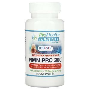 Никотинамидмононуклеотид, NMN Pro 300, ProHealth Longevity, улучшенное поглощение, 150 мг, 60 капсул

