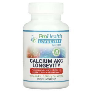 Кальций Альфа-кетоглутарат, Calcium AKG Longevity, ProHealth Longevity, 1000 мг, 60 капсул
