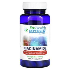 Ниацинамид, Niacinamide, ProHealth Longevity, 600 мг, 60 капсул
