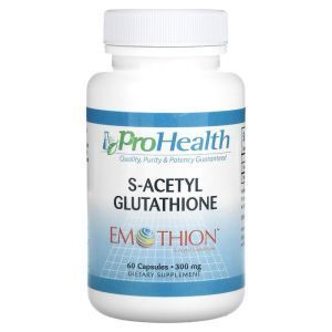 S-Ацетил глутатион, S-Acetyl Glutathione, Emothion, ProHealth Longevity, 300 мг, 60 капсул 

